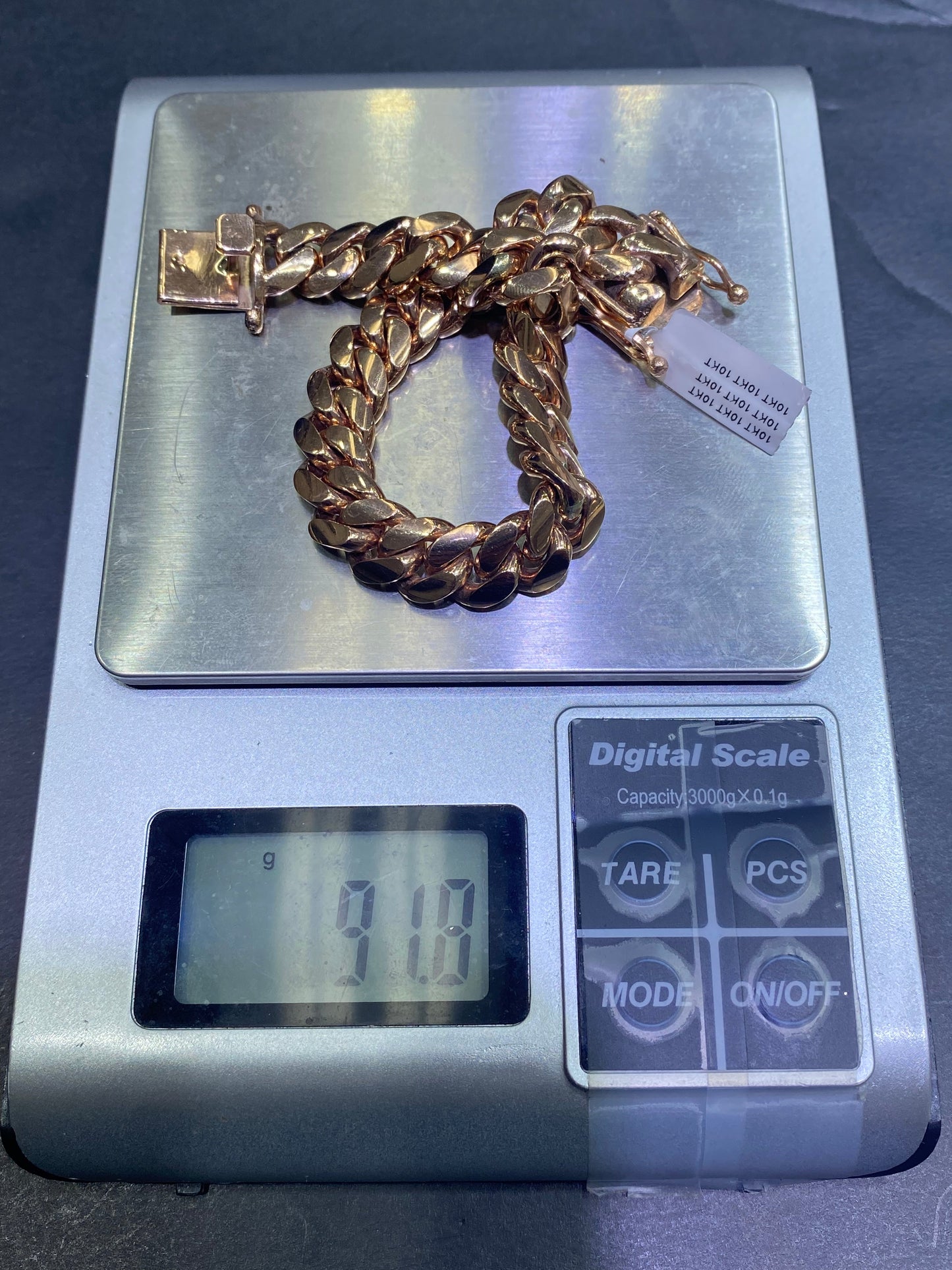New 10k Rose Gold handmade Miami cuban link bracelet 11.5mm,92grams,8.5inch