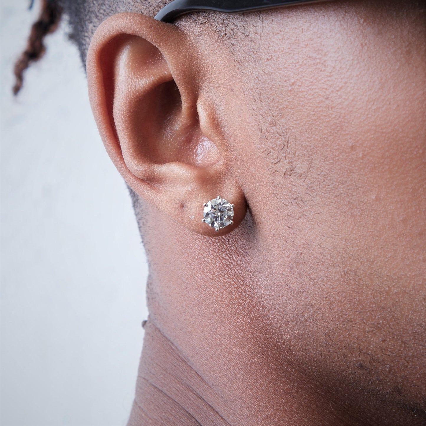 Round Cut Moissanite Stud Earrings
