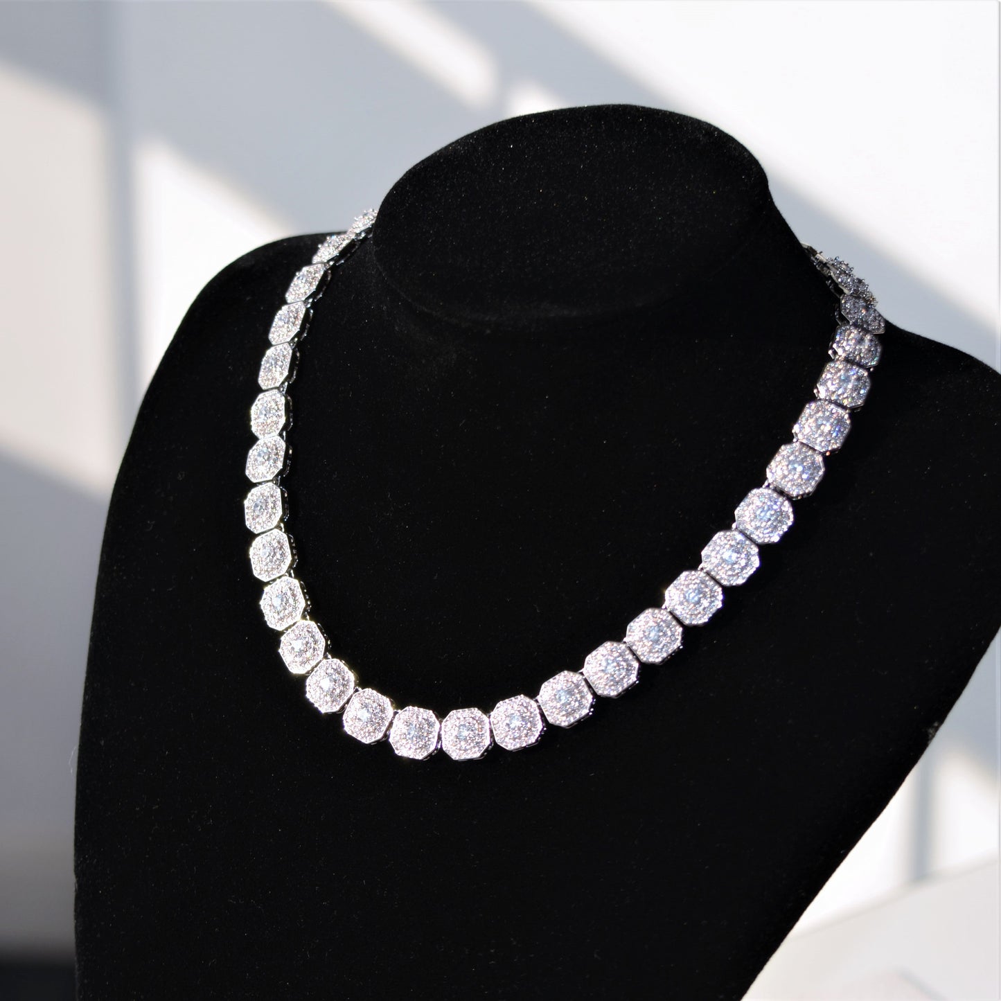 10mm Clustered Tennis Chain Necklace