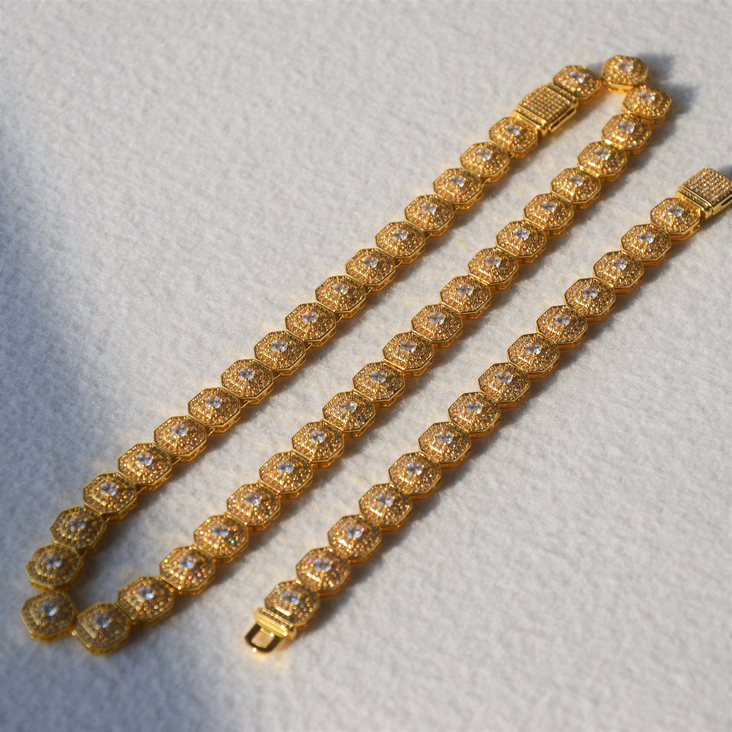 10mm Clustered Tennis Chain Necklace