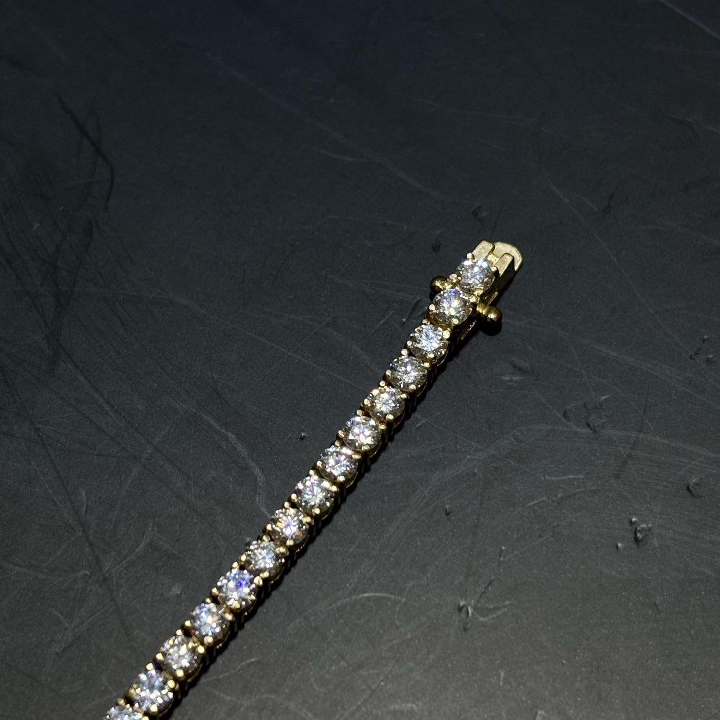 14k 7 CTW Yellow Gold 7" Diamond Bracelet | REAL CVD VVS