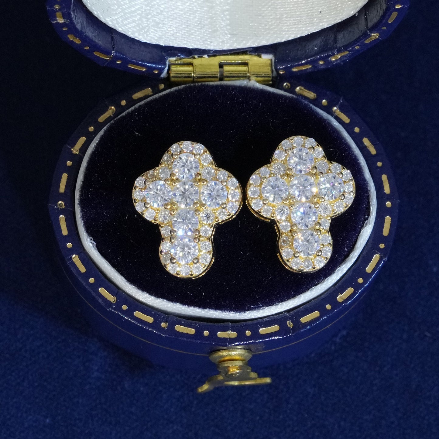 Moissanite Cross Stud Earrings