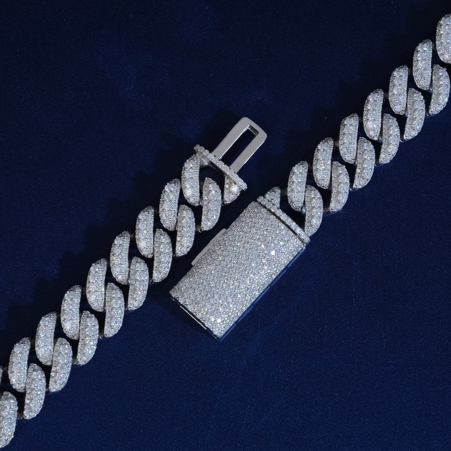 15mm Diamond Cuban Chain With Extended Clasp