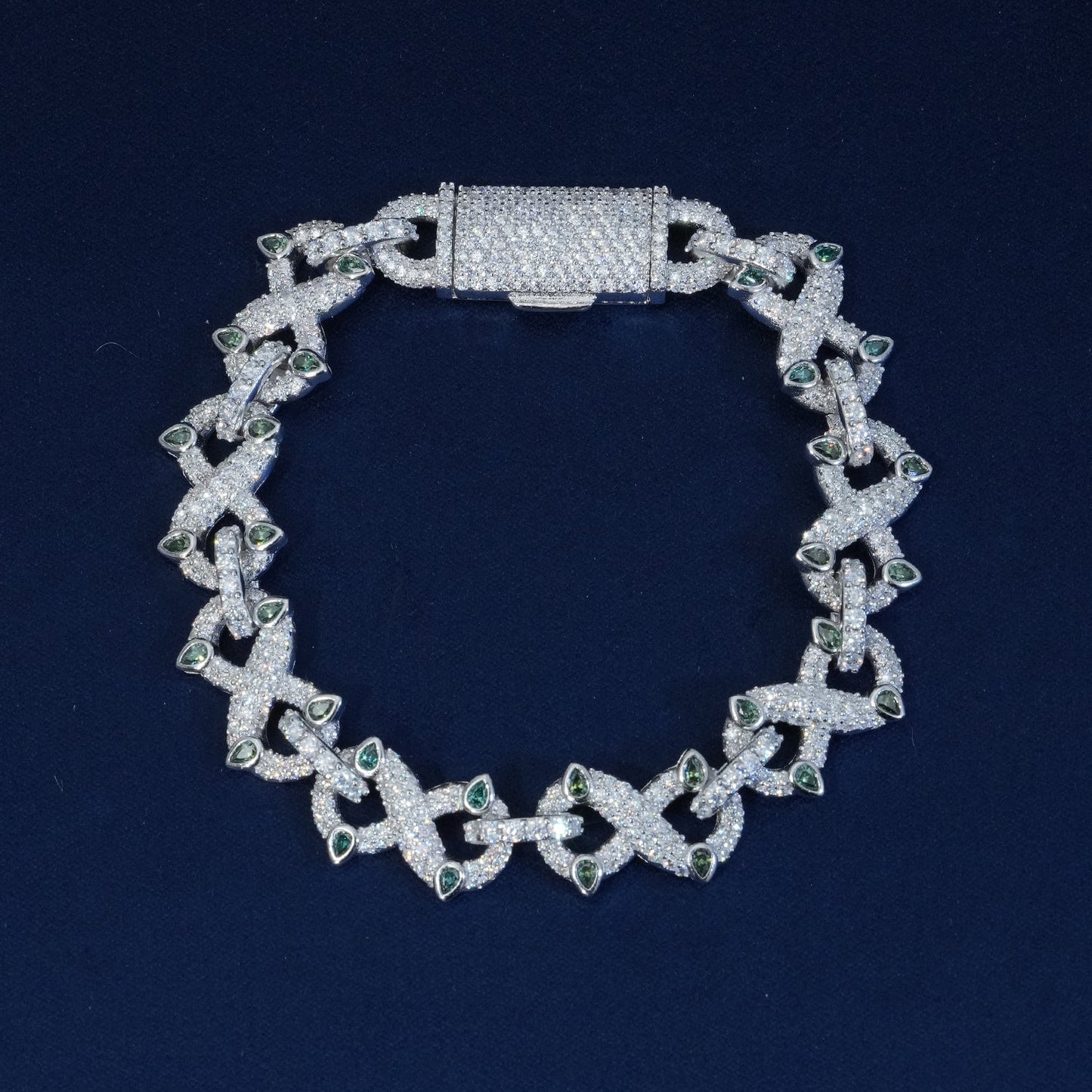 12mm Diamond Two Tone Infinity Chain Bracelet
