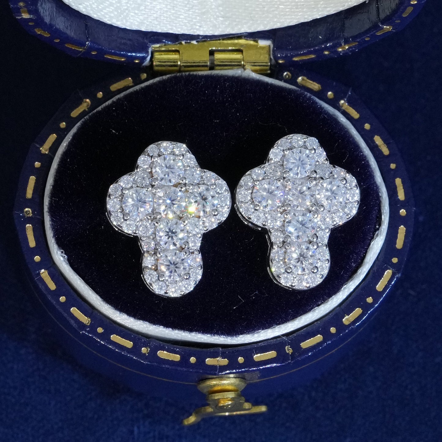 Moissanite Cross Stud Earrings