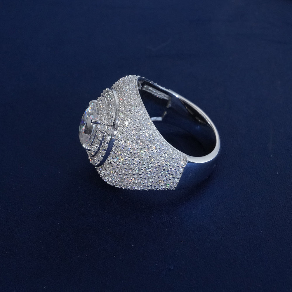 Moissanite Clustered Oval Ring