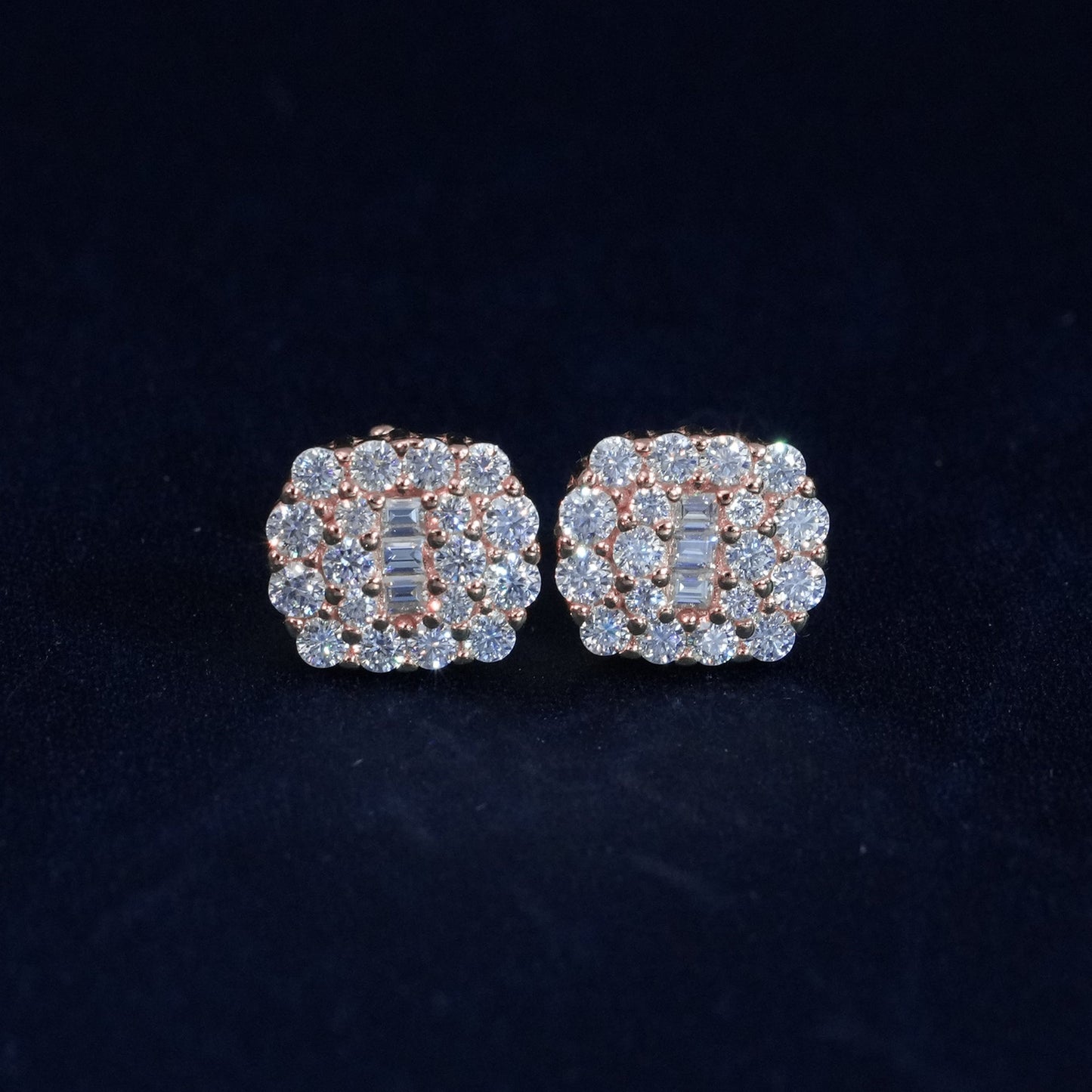 Moissanite Pave Cluster Stud Earrings