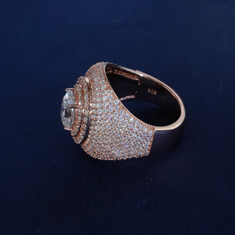 Moissanite Clustered Oval Ring