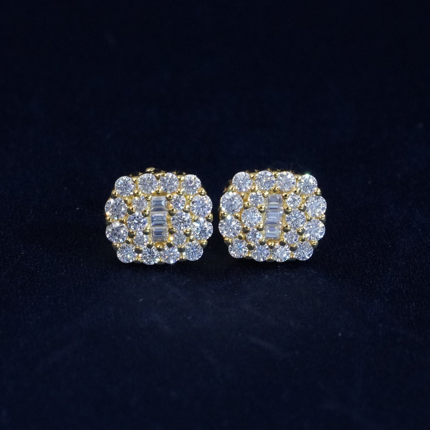 Moissanite Pave Cluster Stud Earrings