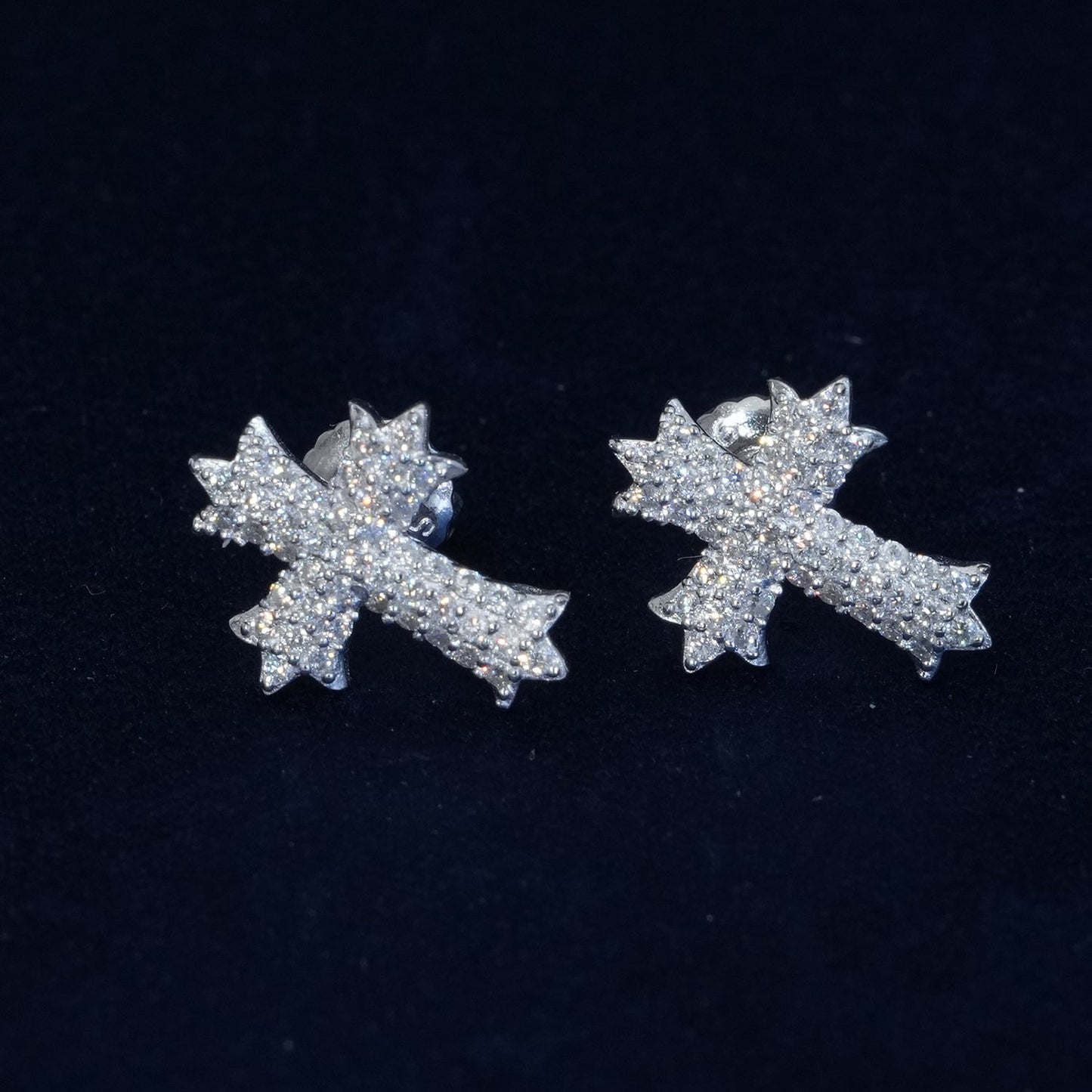 Diamond Cross Stud Earrings