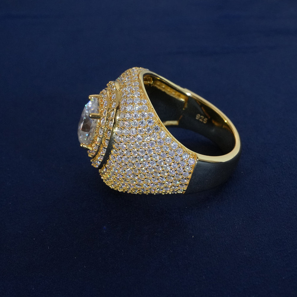 Moissanite Clustered Oval Ring