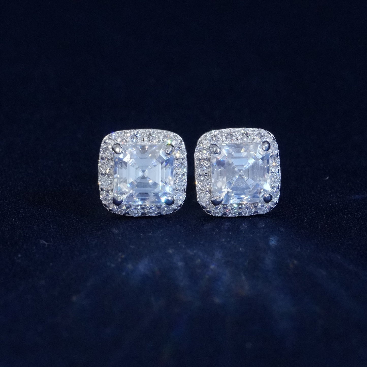 Moissanite Asscher Cut Earrings