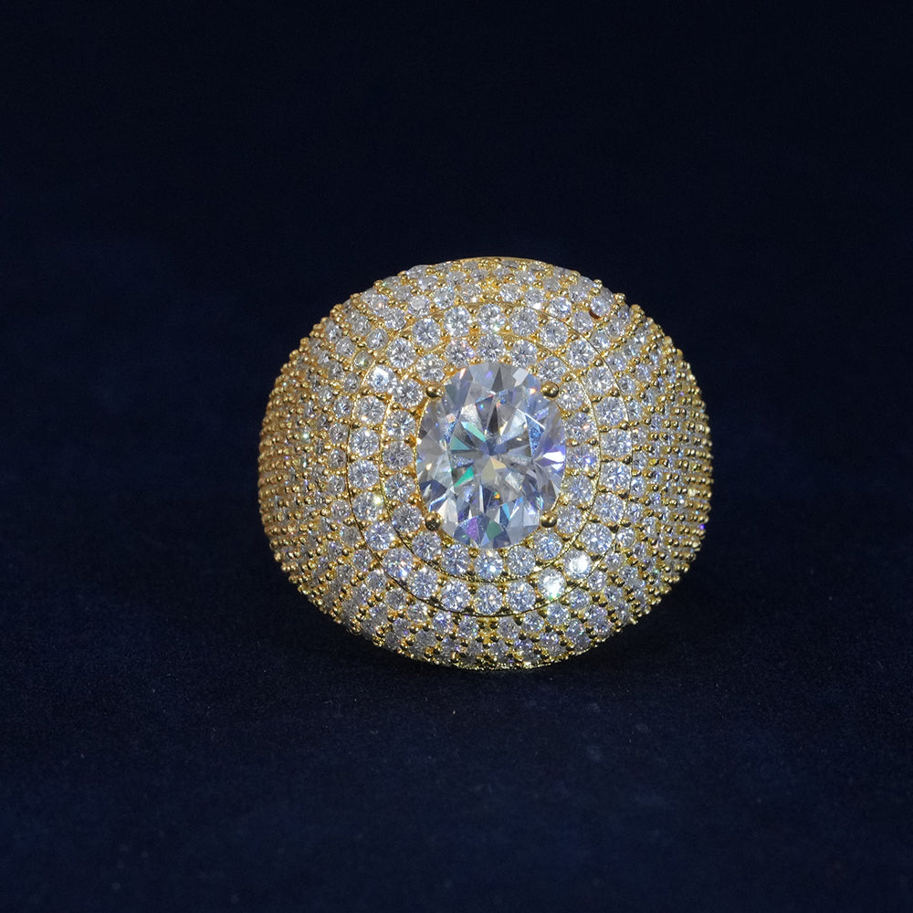 Moissanite Clustered Oval Ring