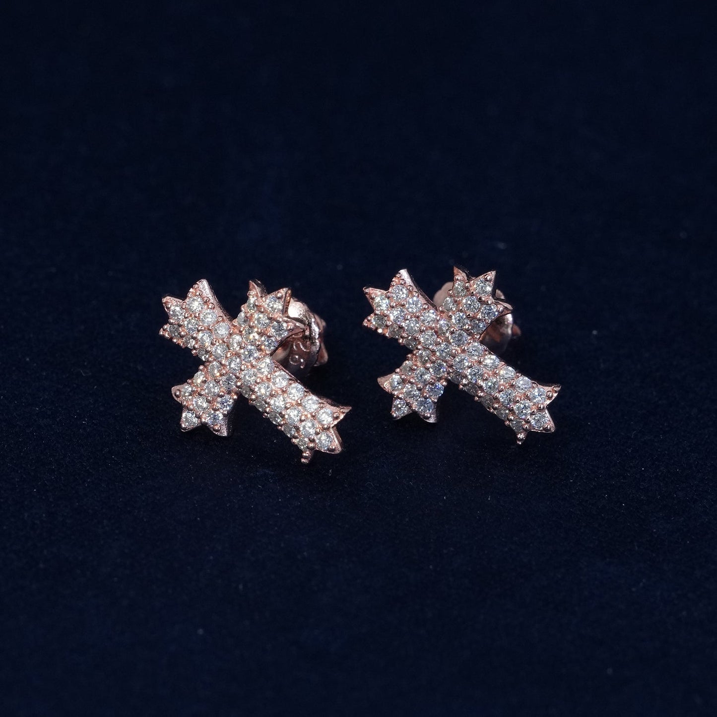 Diamond Cross Stud Earrings