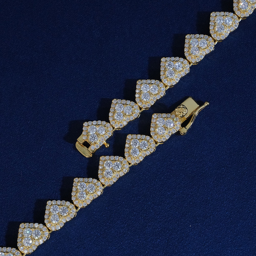 Women's Heart Cluster Tennis Necklace