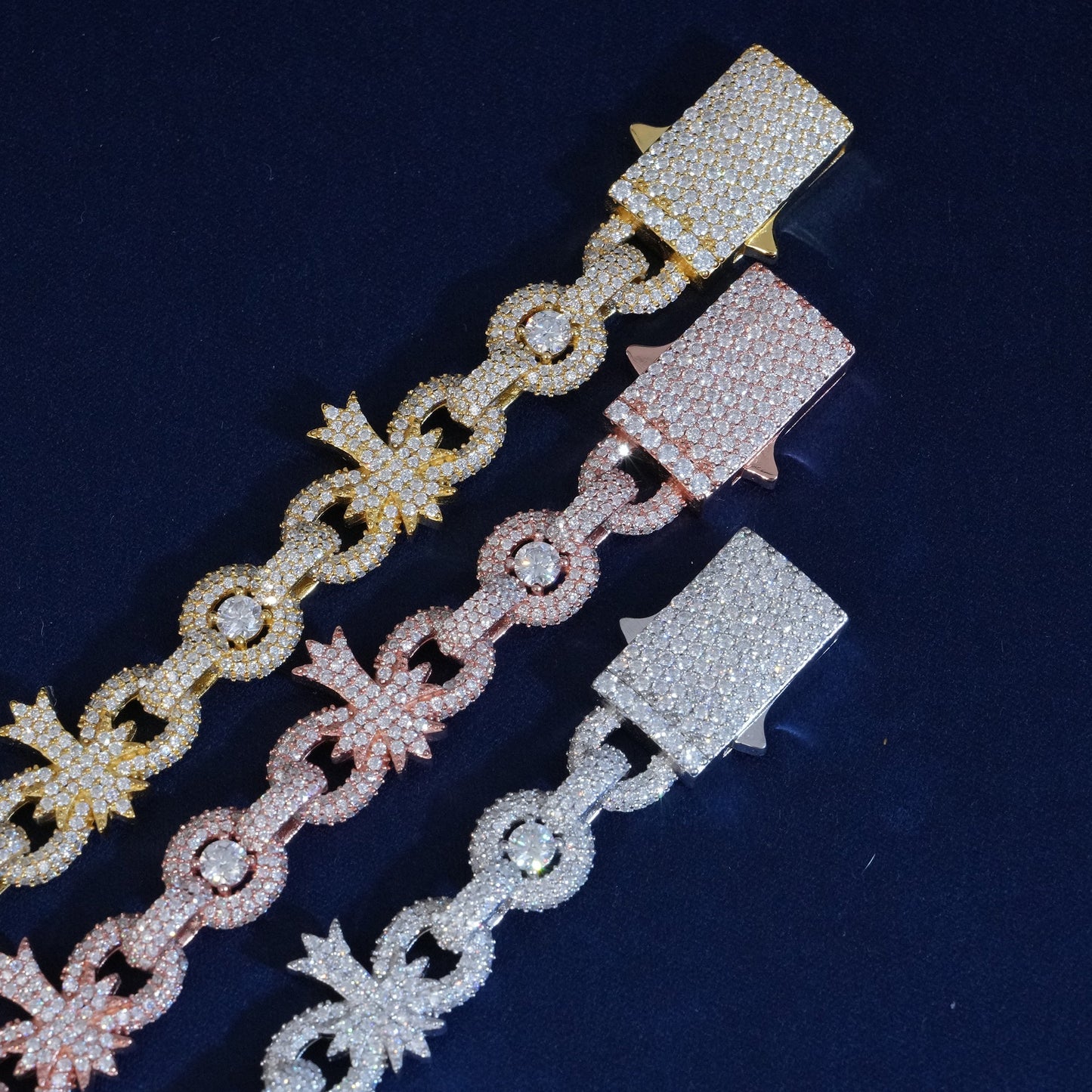 10MM Moissanite Palm Tree Cuban Link Bracelet