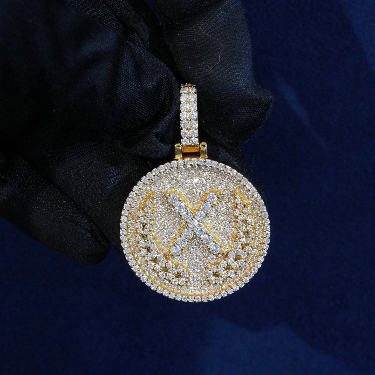 Moissanite X Circle Pendant