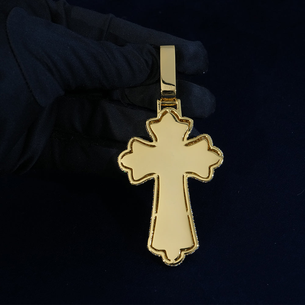 Moissanite Mix Cut Cross Pendant