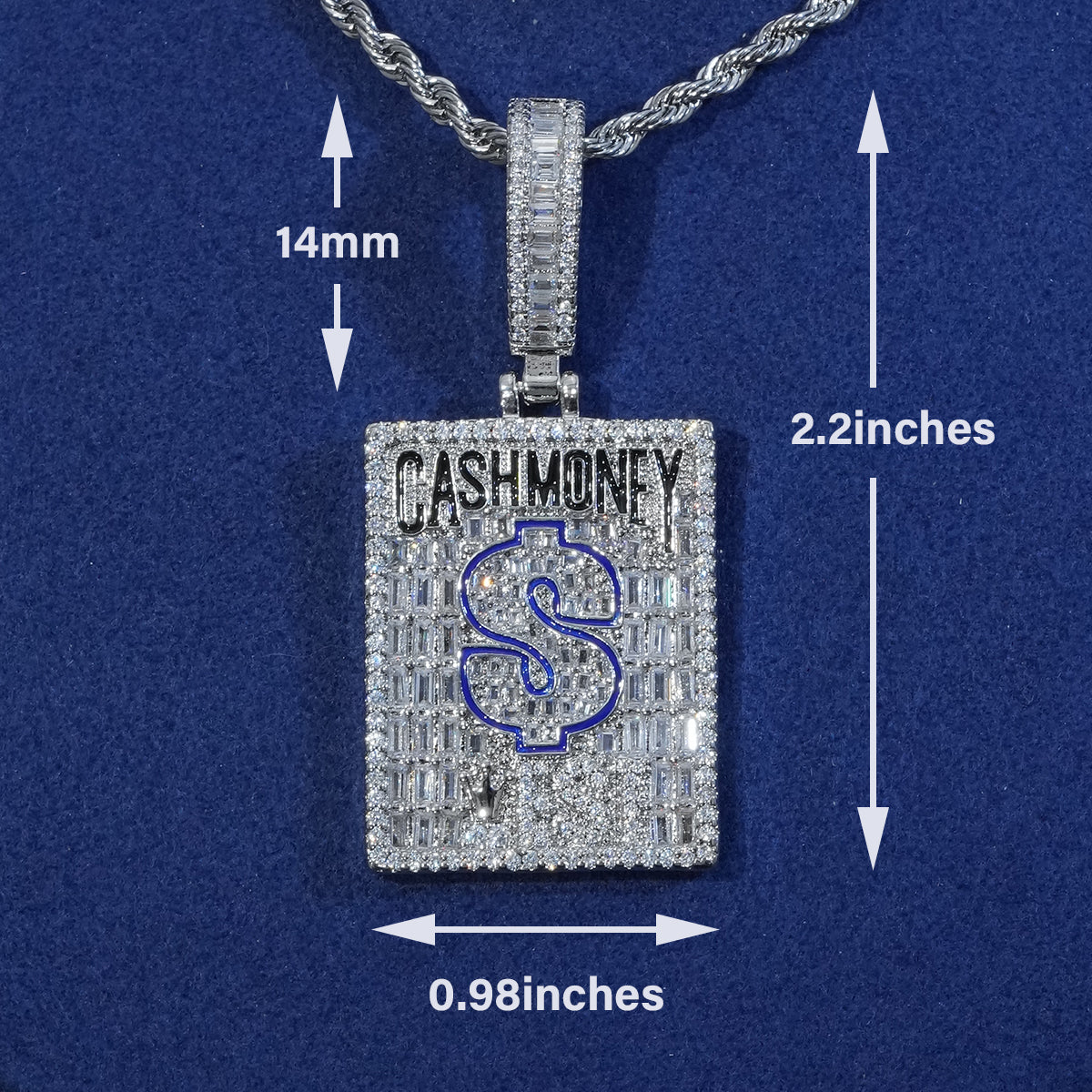 Diamond Baguette Cash Money Pendant