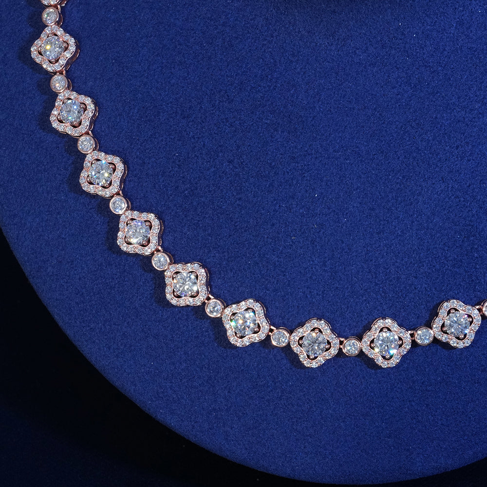 10mm Moissanite Flower Tennis Chain