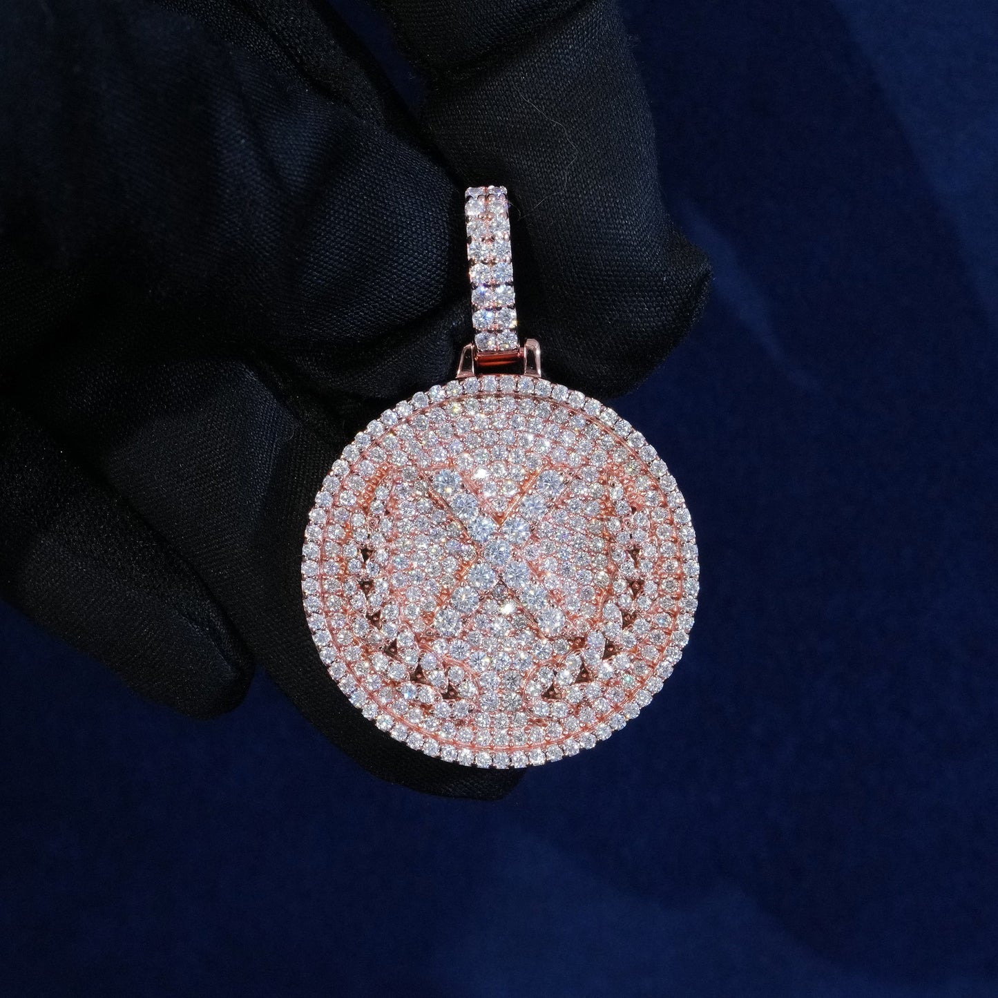 Moissanite X Circle Pendant