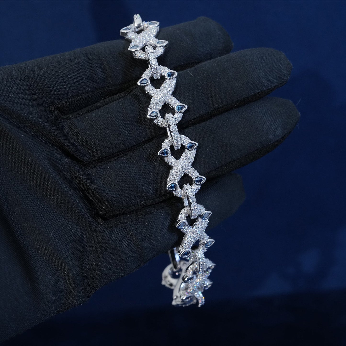12mm Diamond Two Tone Infinity Chain Bracelet