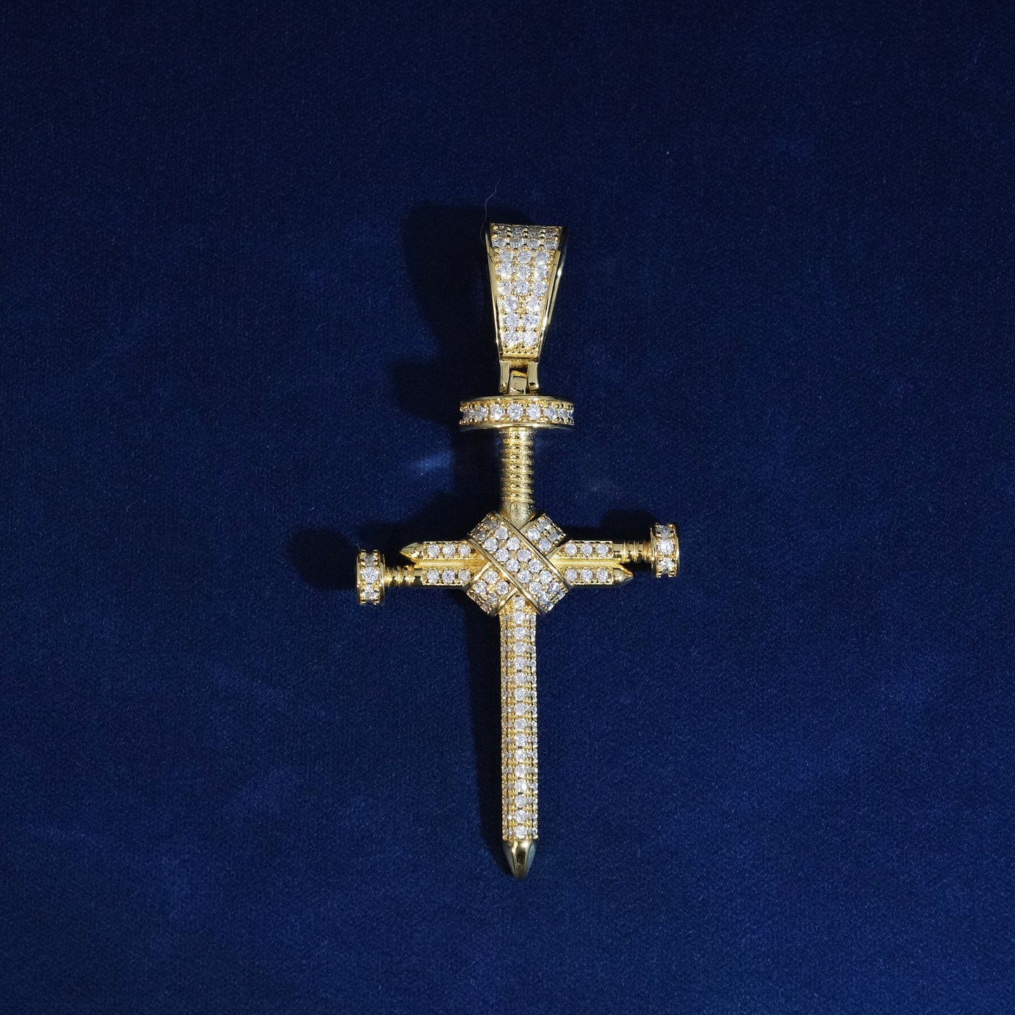 Diamond Nail Cross Pendant
