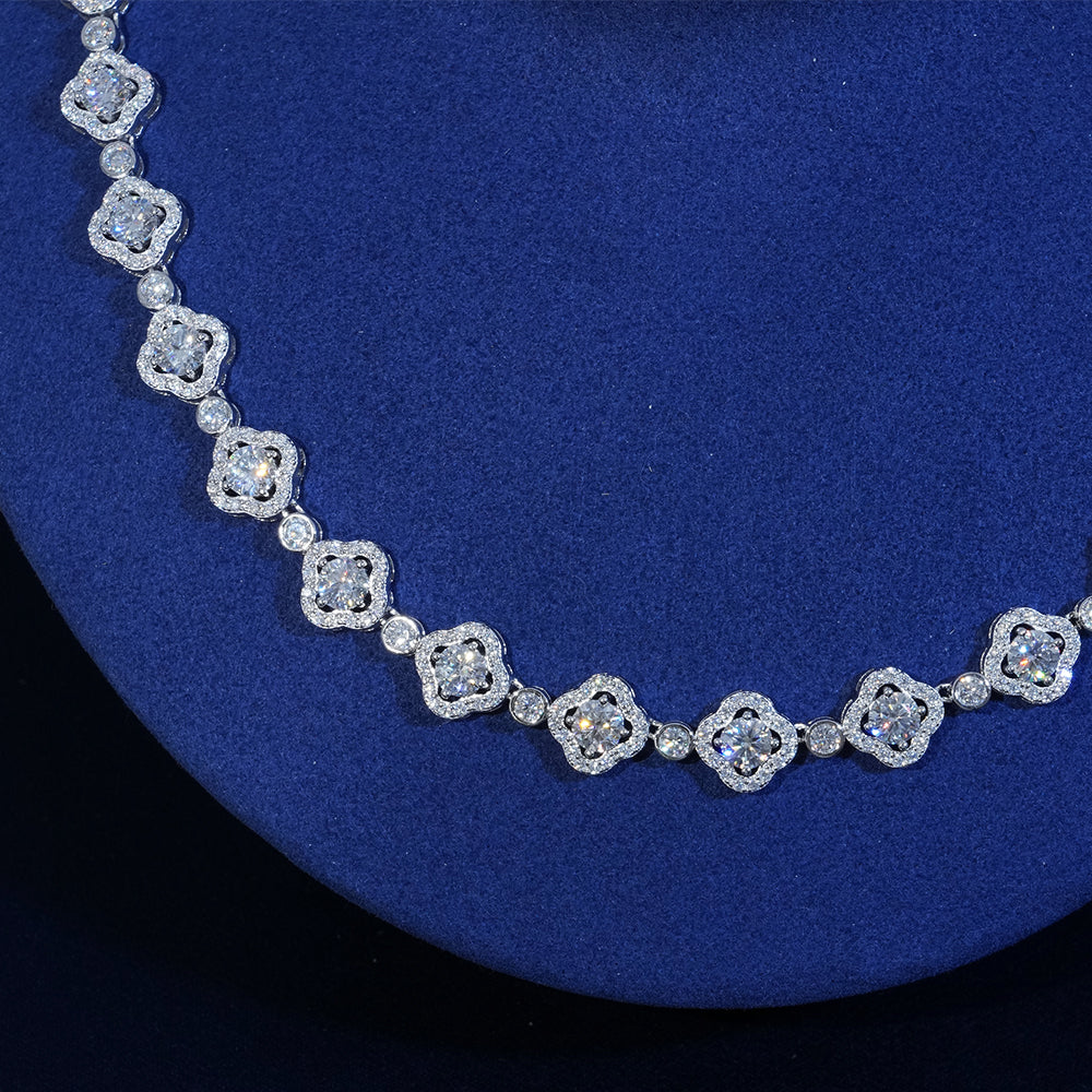 10mm Moissanite Flower Tennis Chain