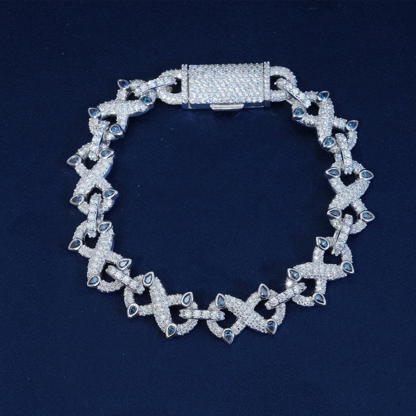 12mm Diamond Two Tone Infinity Chain Bracelet