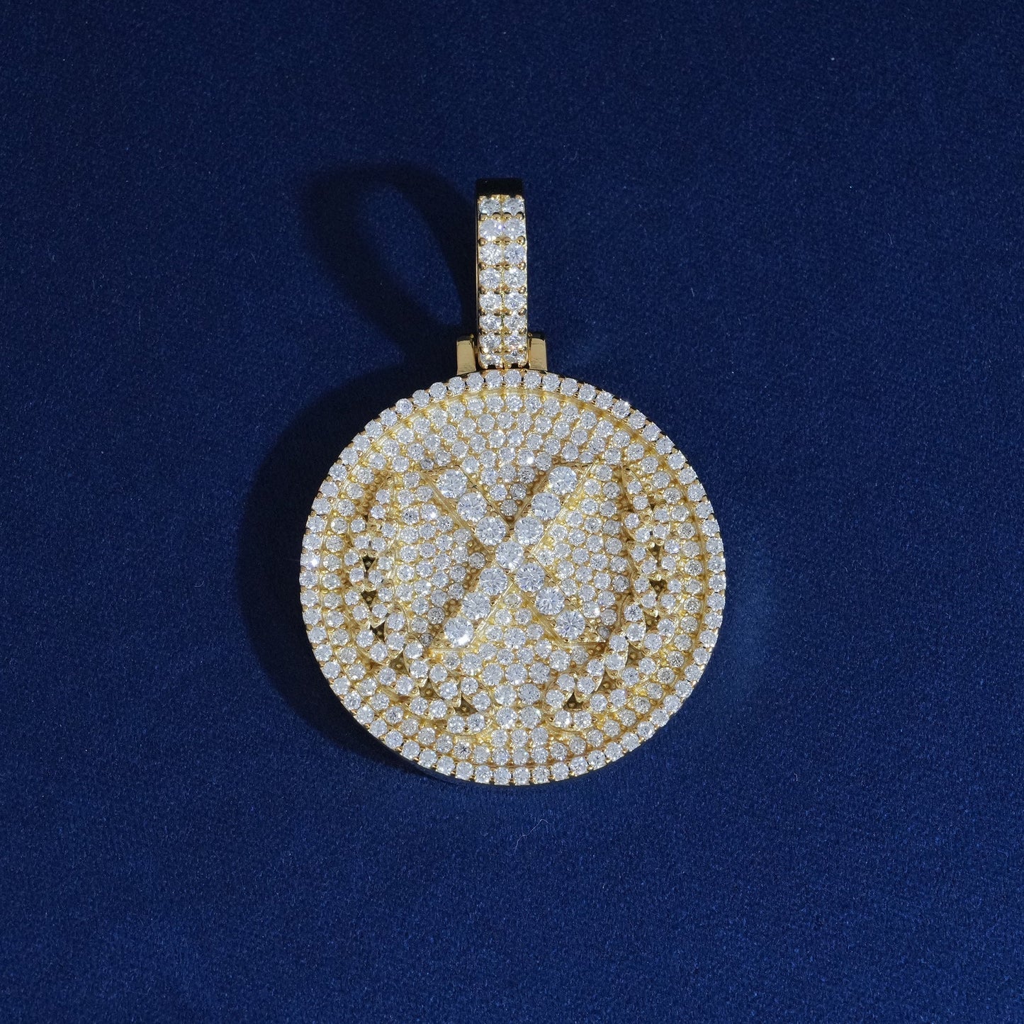 Moissanite X Circle Pendant