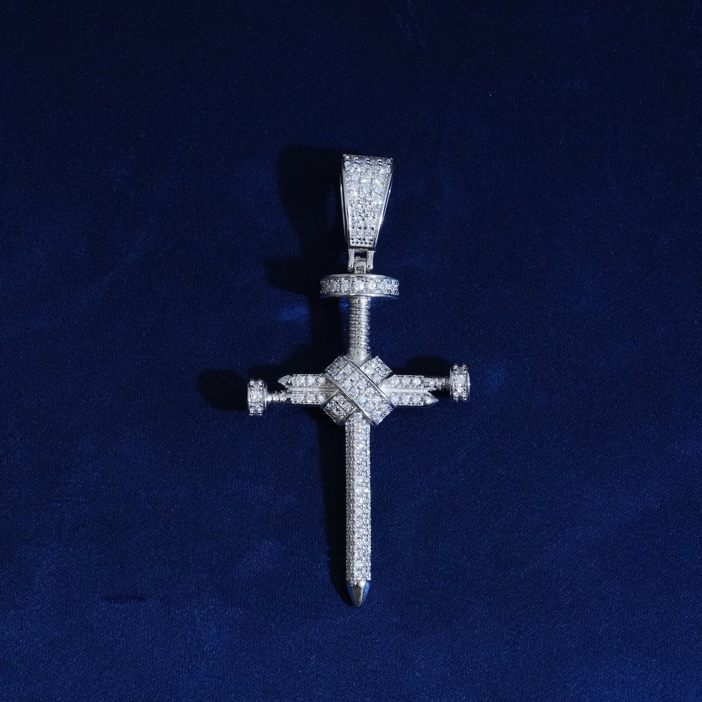 Diamond Nail Cross Pendant