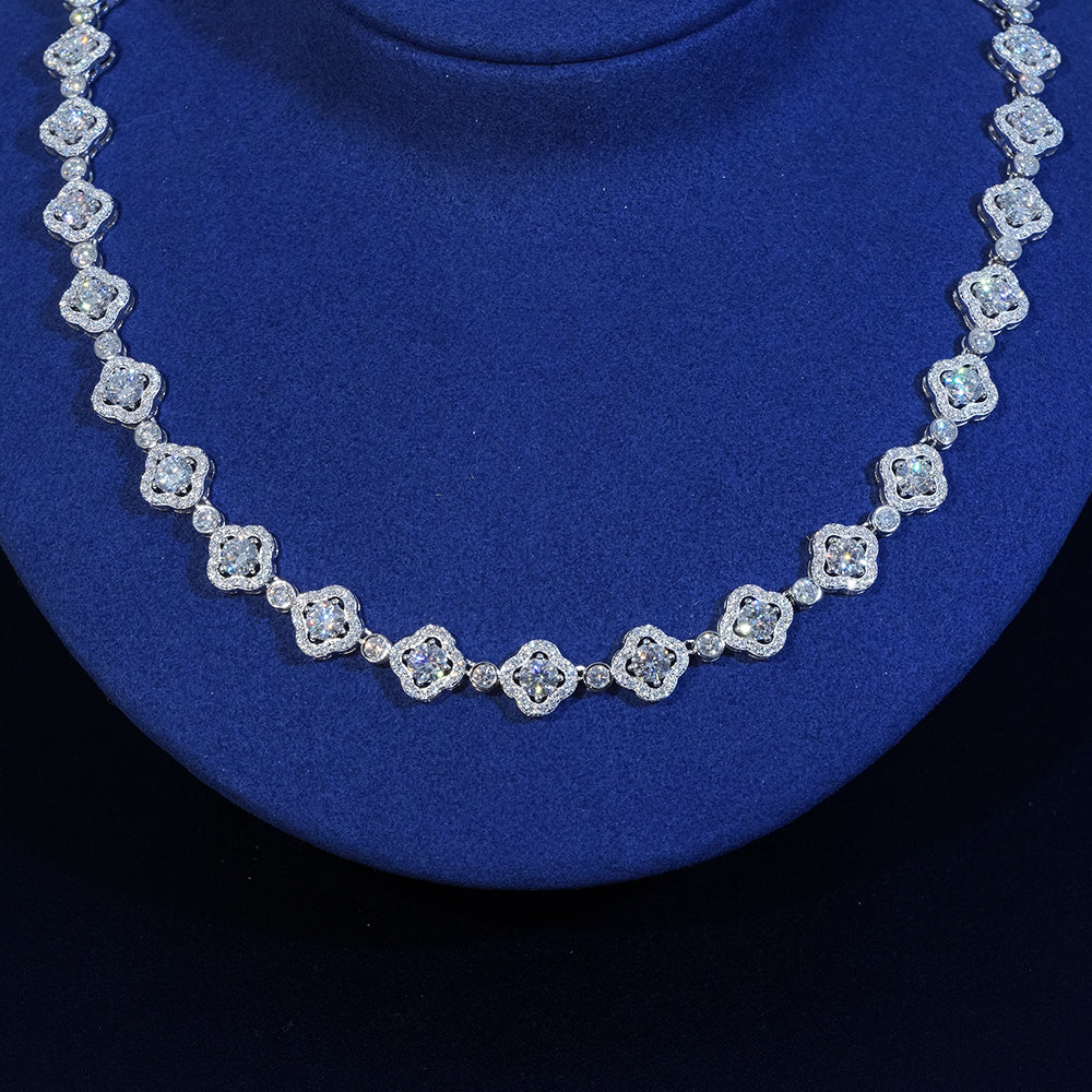 10mm Moissanite Flower Tennis Chain