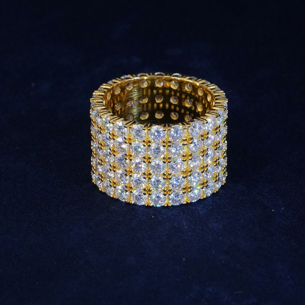 Moissanite Diamond 5-Row Ring