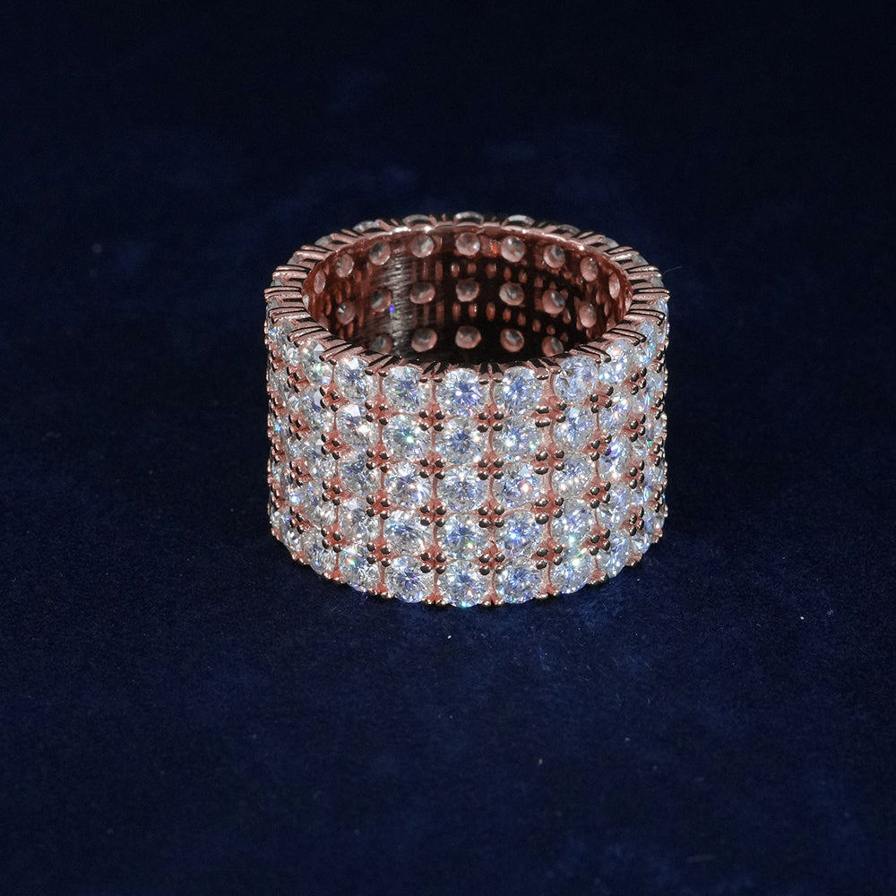 Moissanite Diamond 5-Row Ring