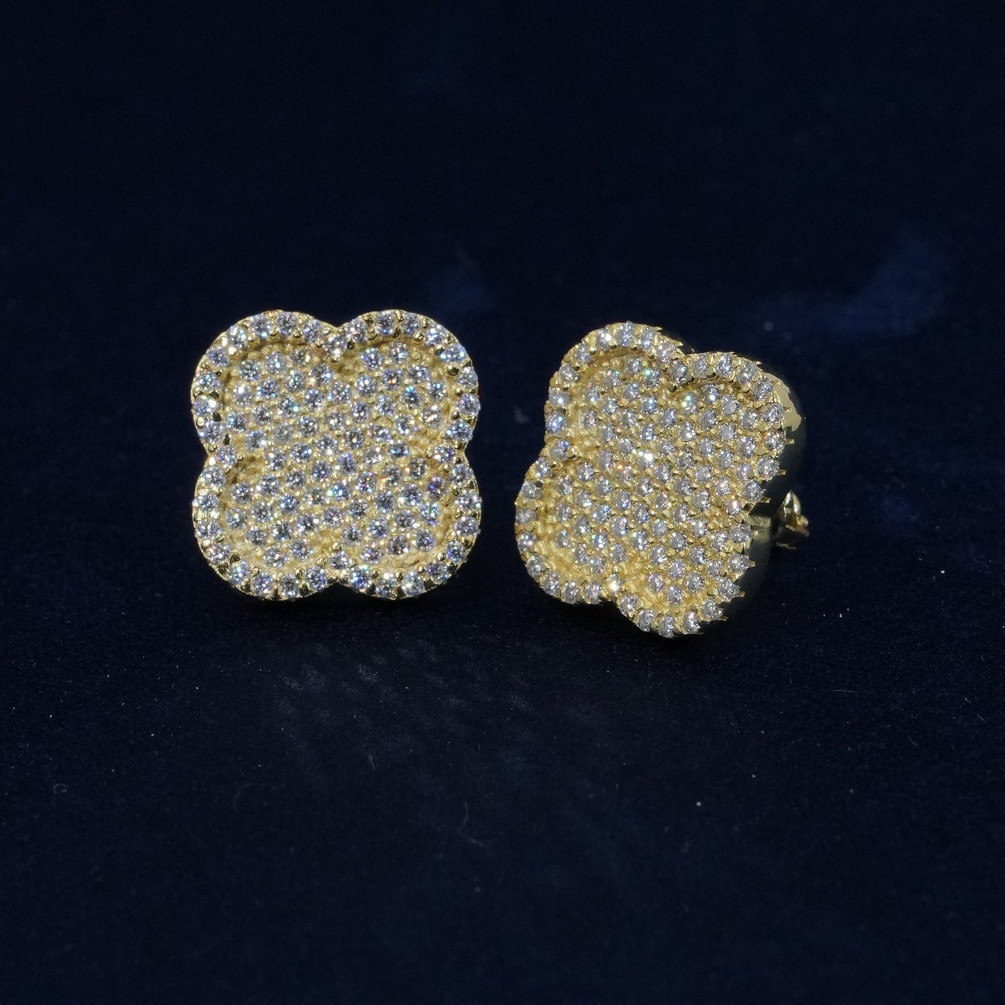 Diamond Clover Stud Earrings