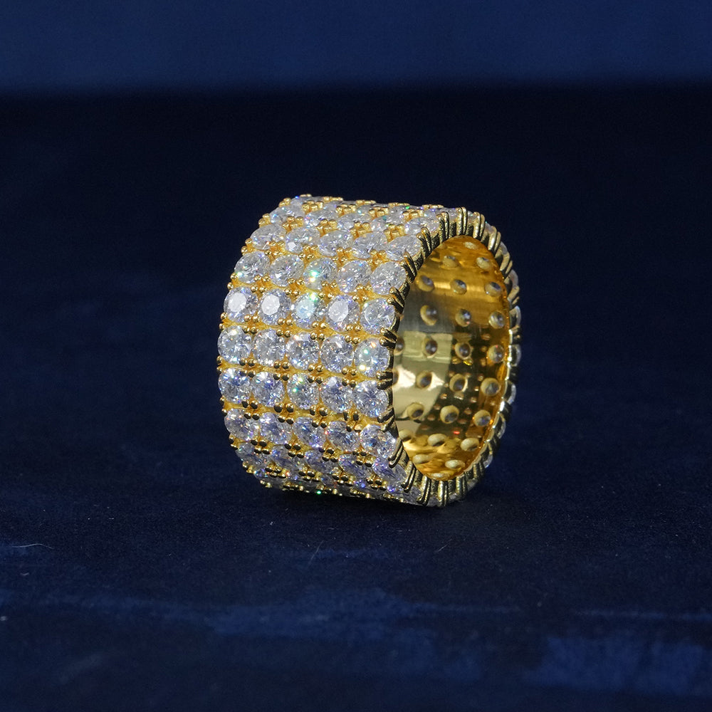 Moissanite Diamond 5-Row Ring