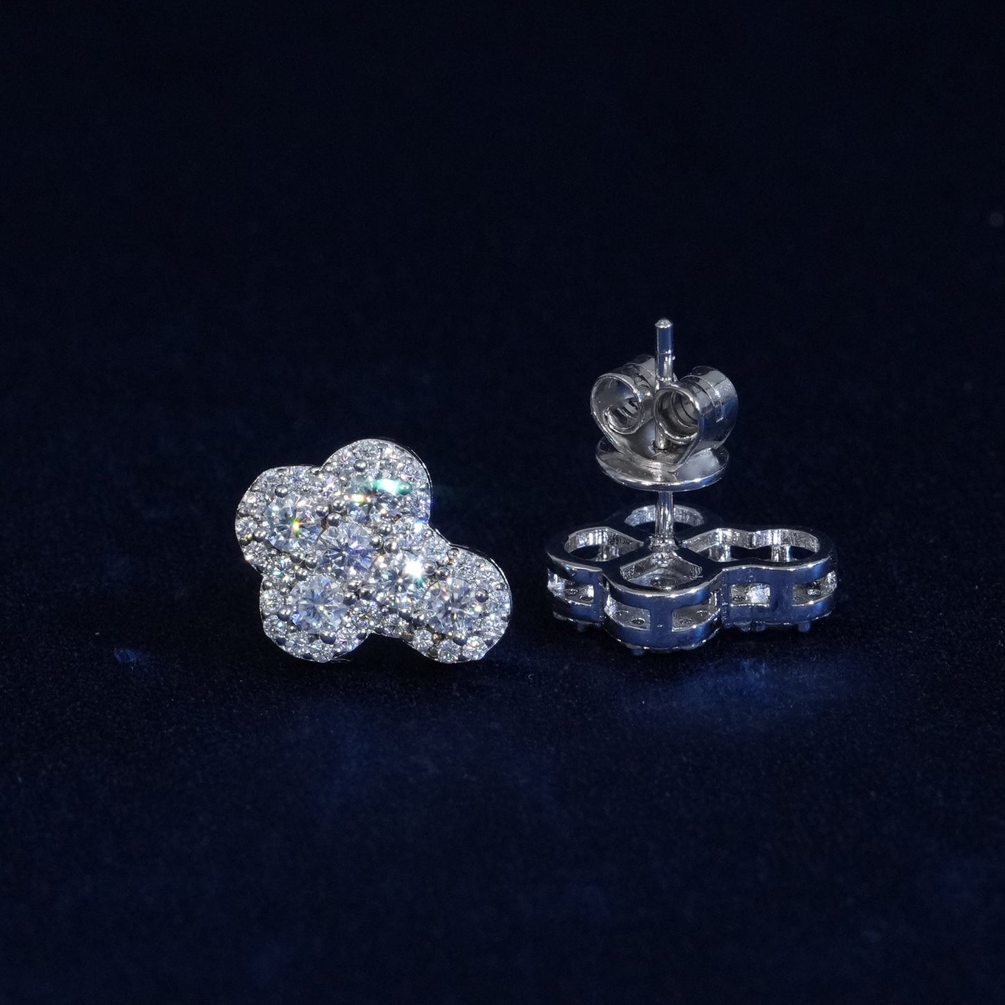 Moissanite Cross Stud Earrings