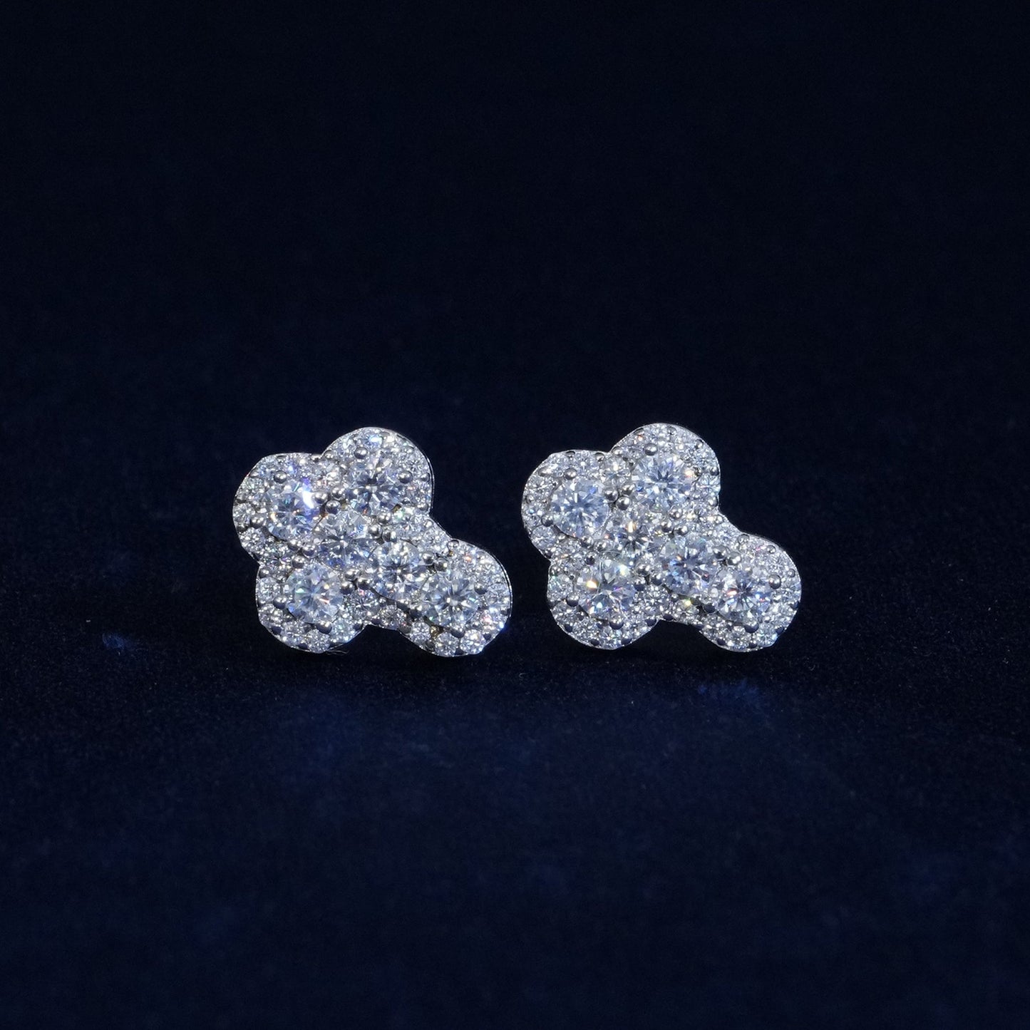 Moissanite Cross Stud Earrings