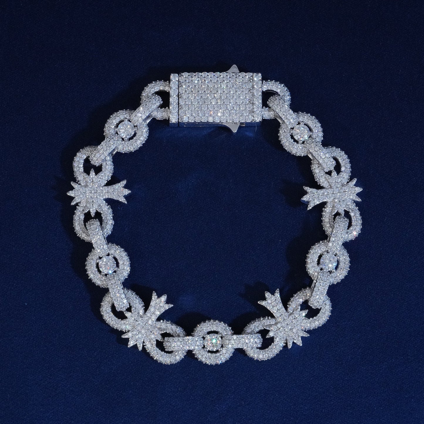 10MM Moissanite Palm Tree Cuban Link Bracelet