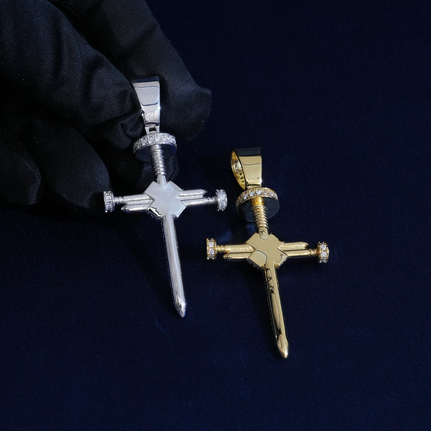 Diamond Nail Cross Pendant