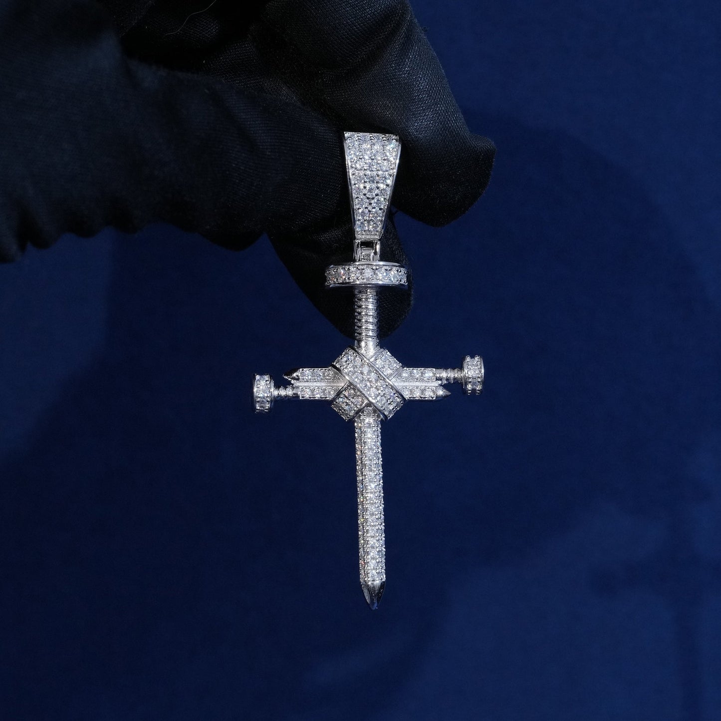 Diamond Nail Cross Pendant