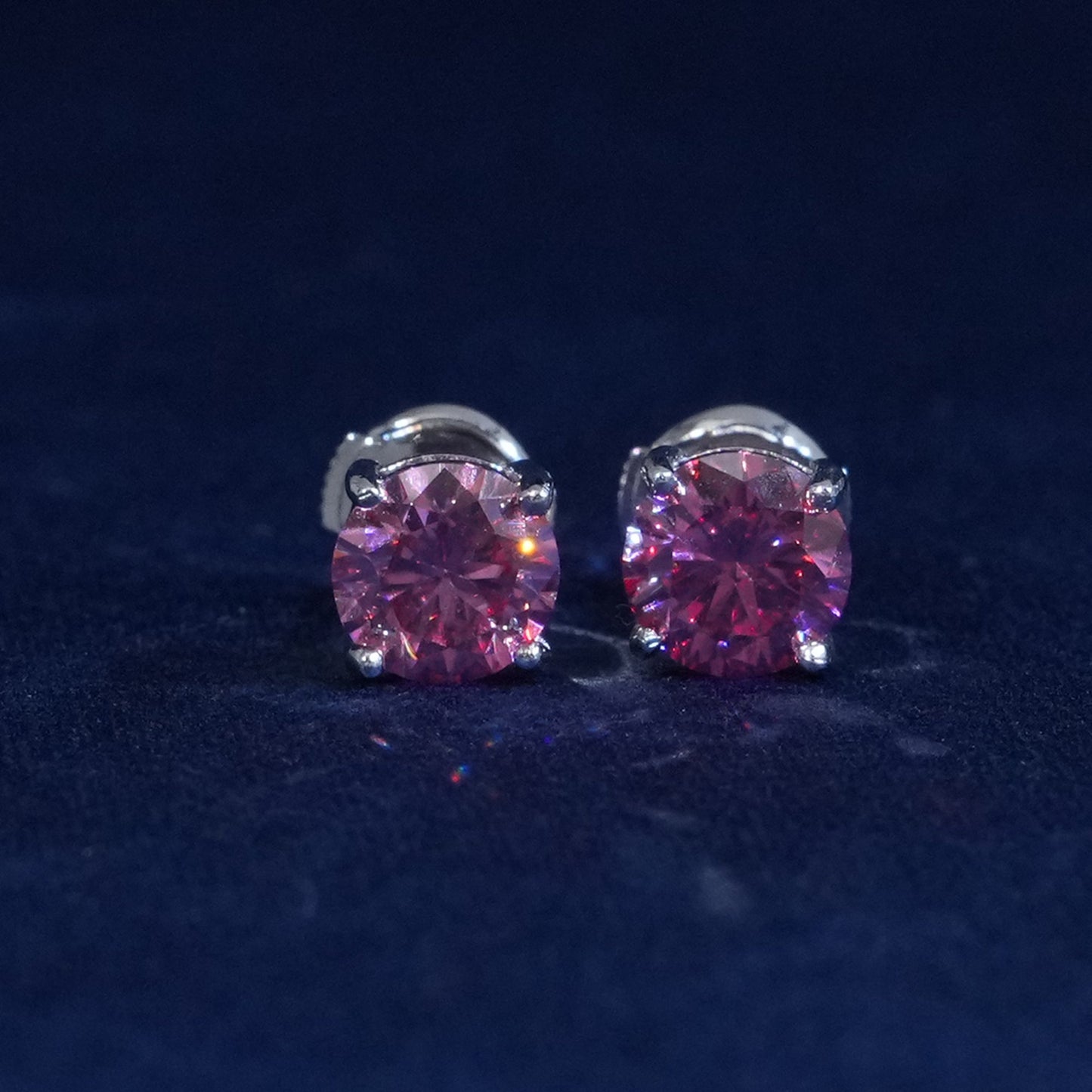 1 Carat Round Cut Moissante Earrings