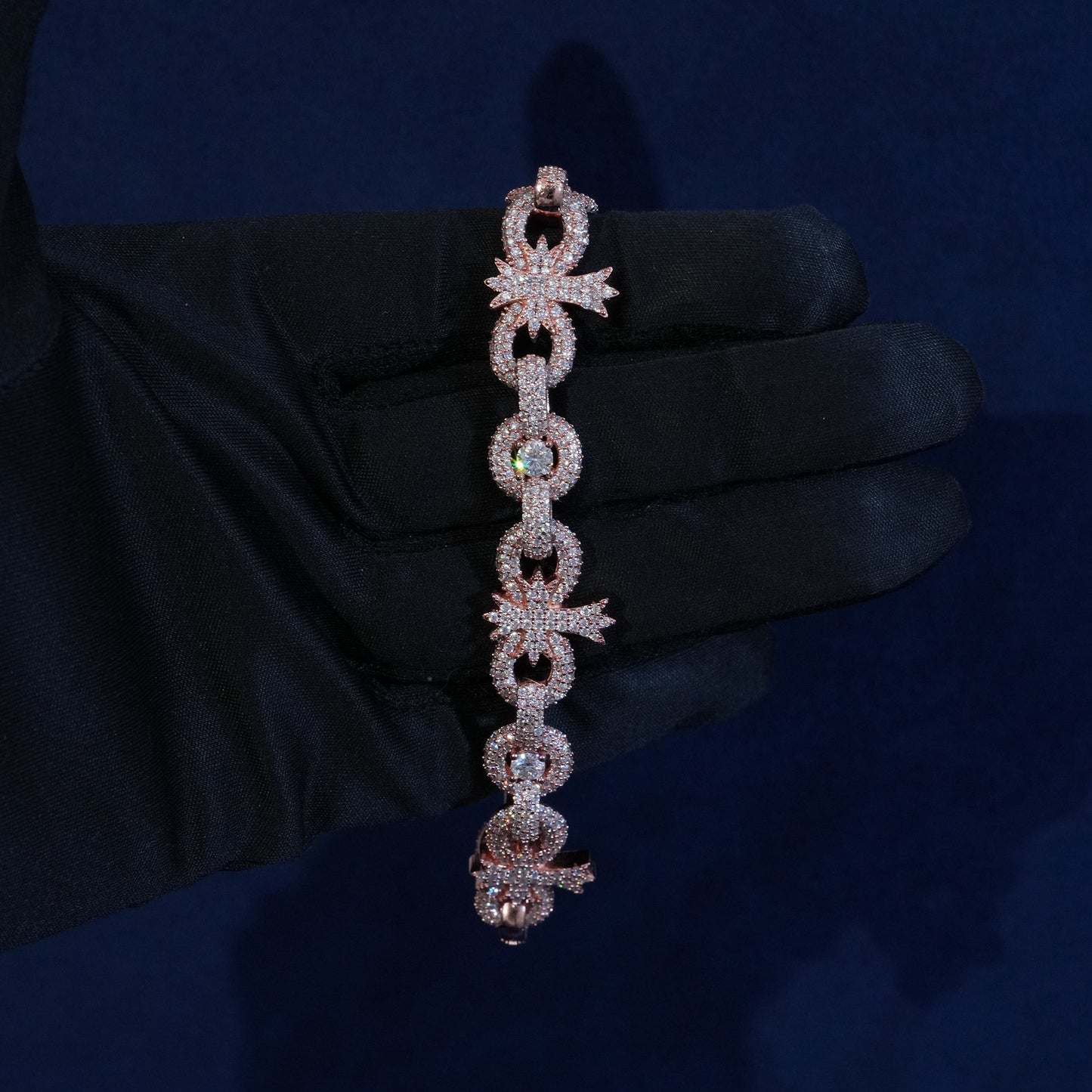 10MM Moissanite Palm Tree Cuban Link Bracelet