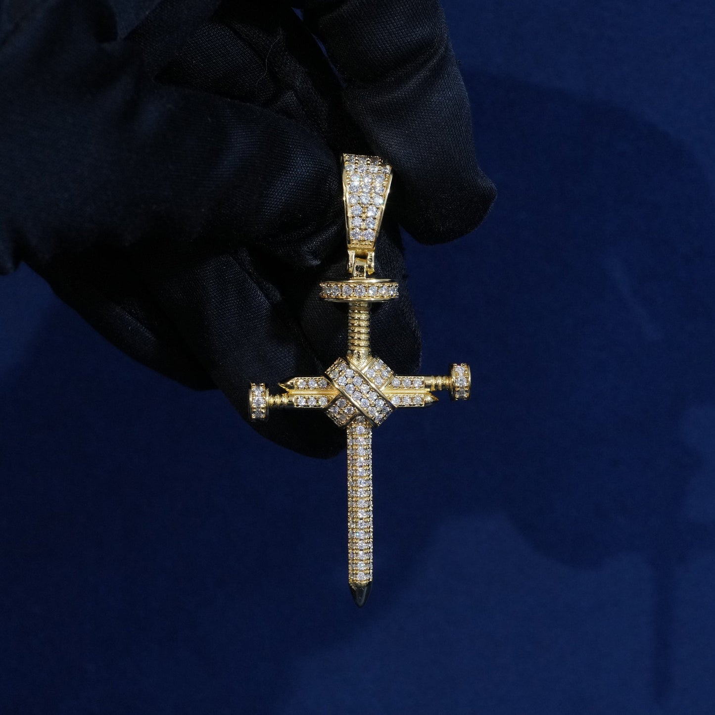 Diamond Nail Cross Pendant