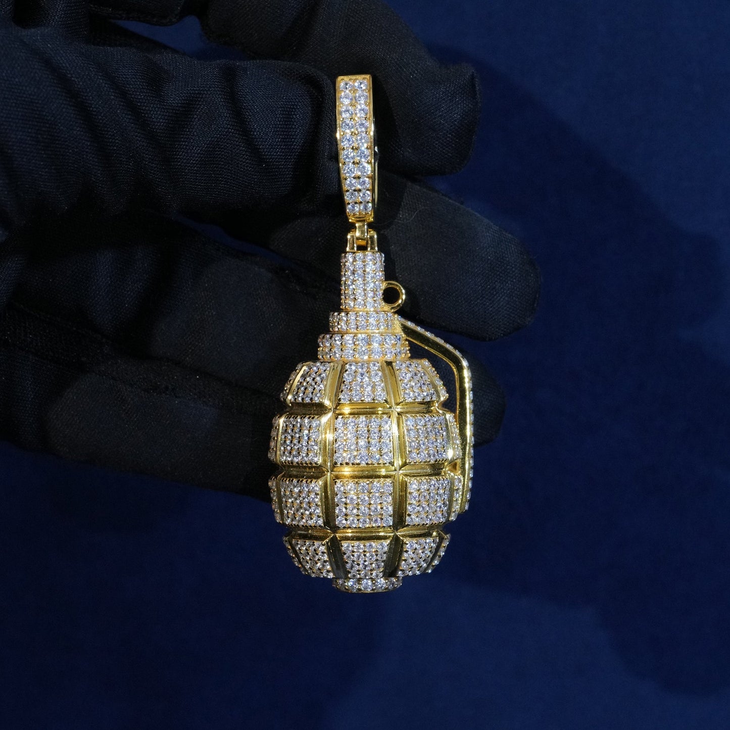 Moissanite Hand Grenade Pendant