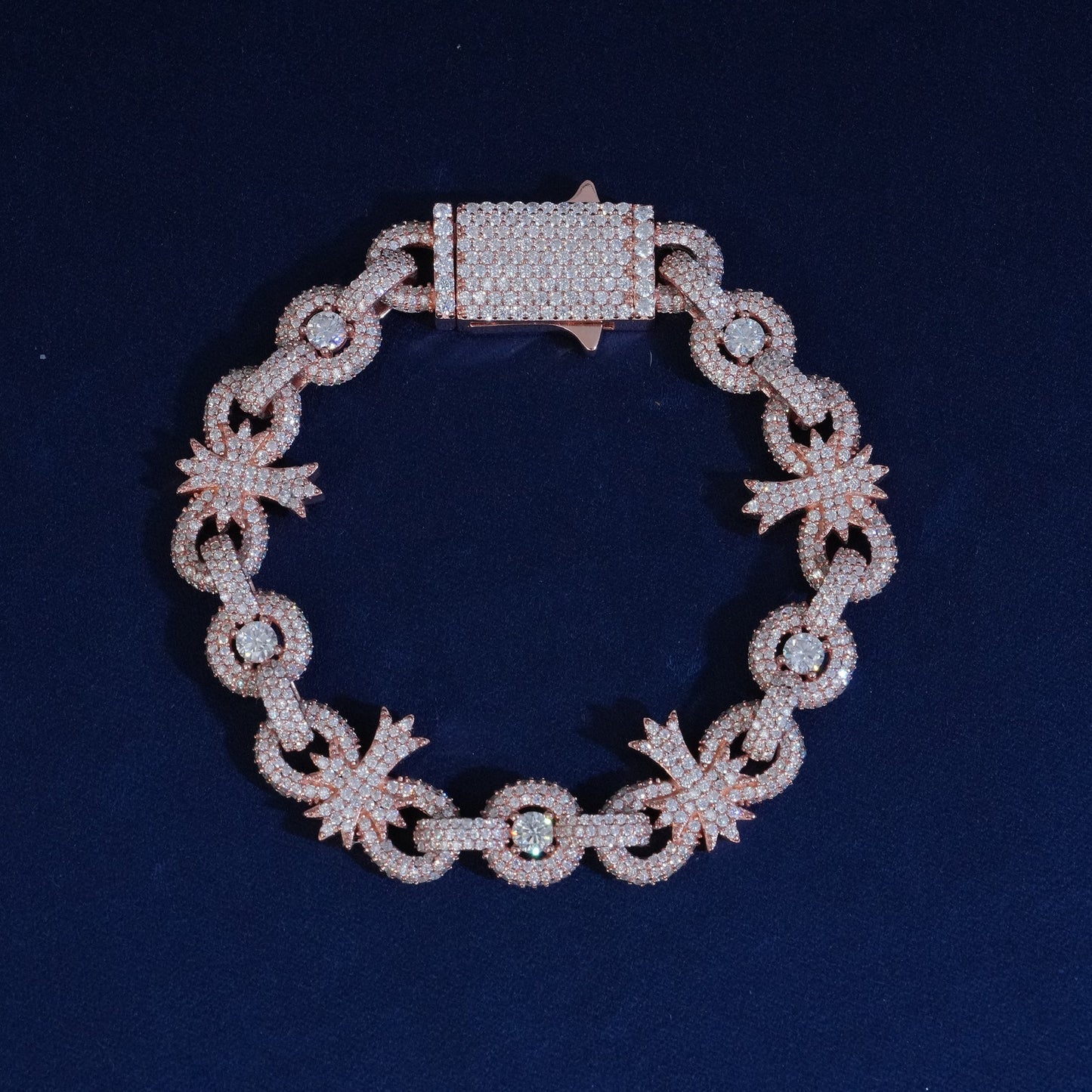 10MM Moissanite Palm Tree Cuban Link Bracelet