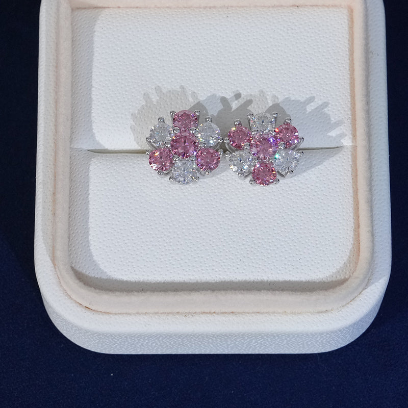 Moissanite 11MM Sparkling Flower Stud Earrings