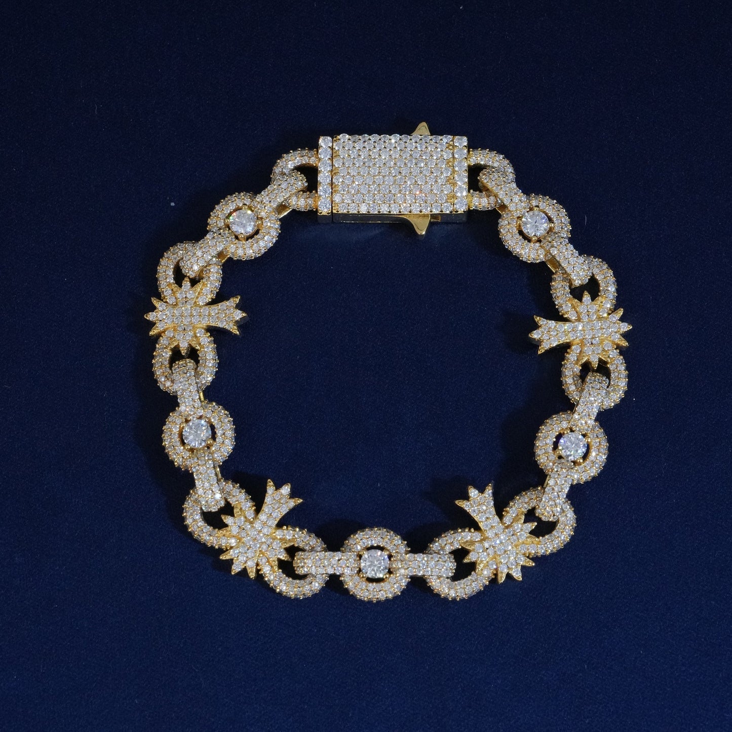 10MM Moissanite Palm Tree Cuban Link Bracelet