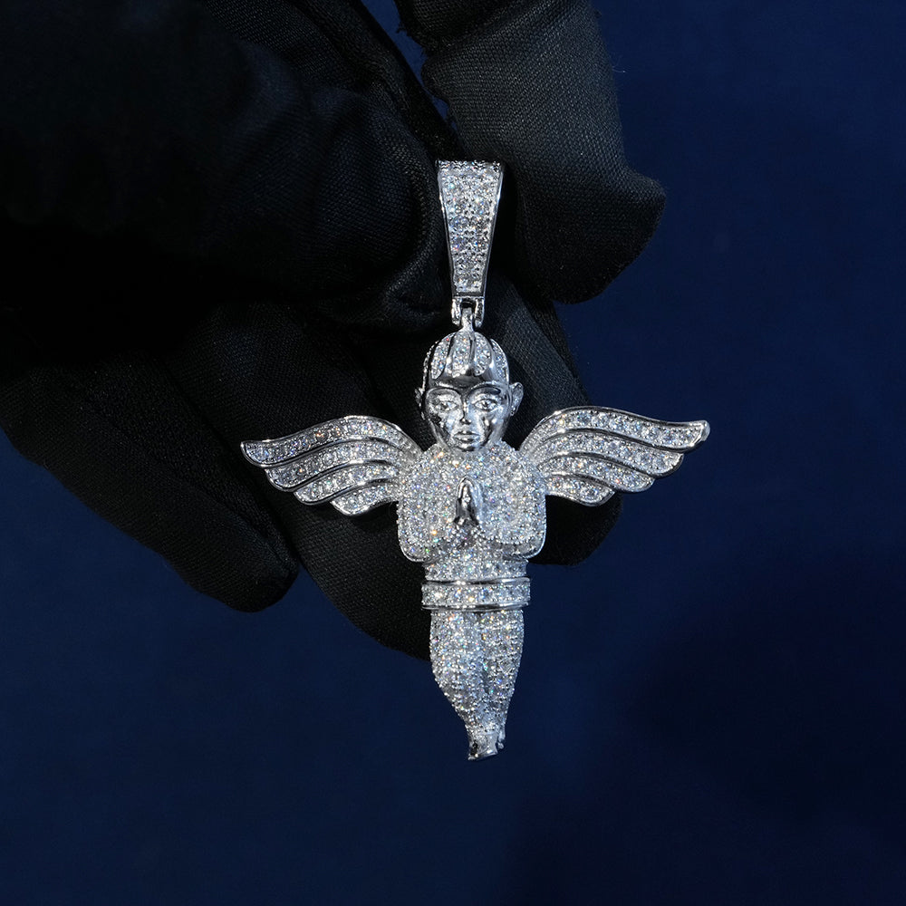 Moissanite Angel Wings Pendant