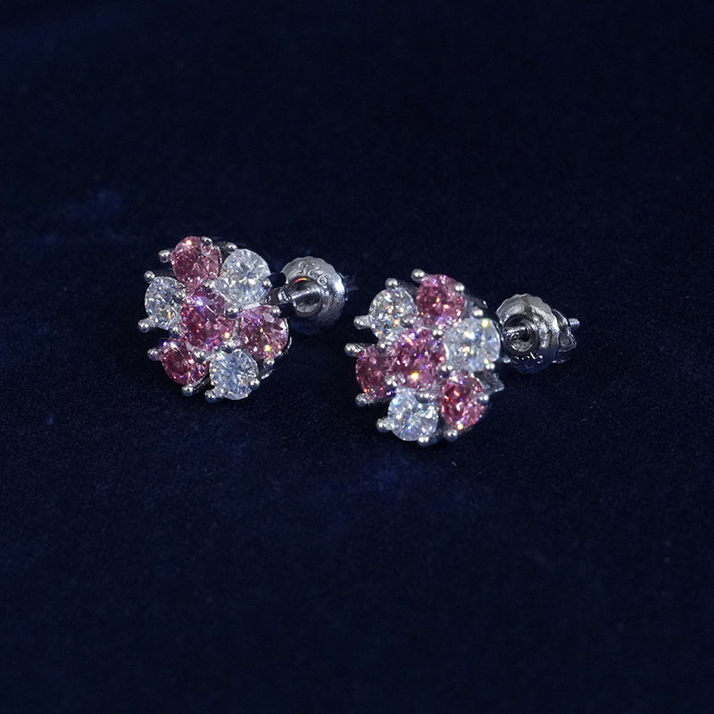 Moissanite 11MM Sparkling Flower Stud Earrings